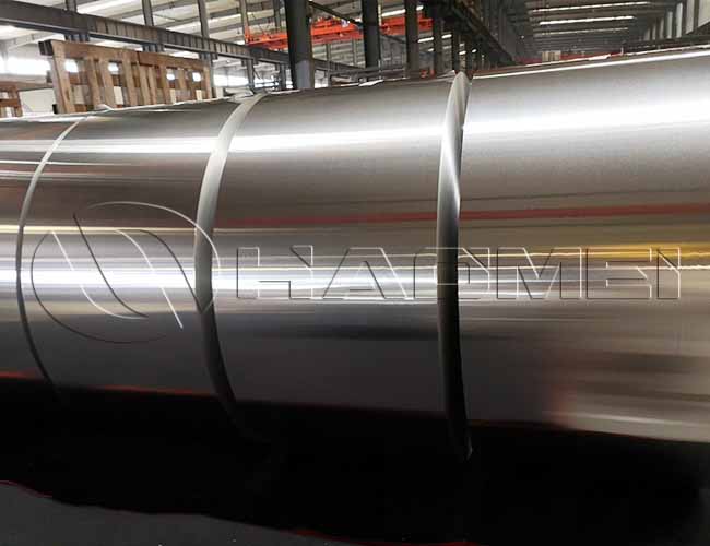 Aluminum Foil Raw Material Being Packaged in Factory